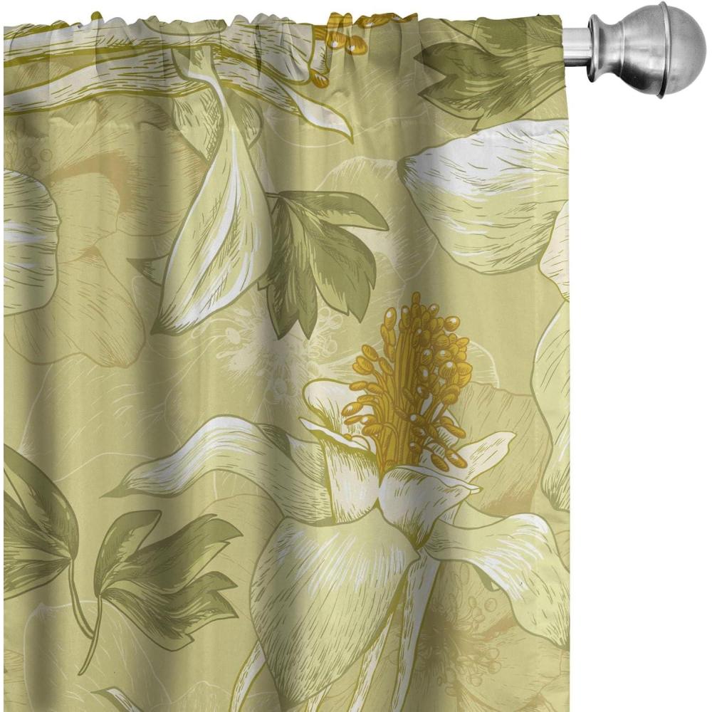 imageAmbesonne Leafy Design Curtains Darkened Jungle Inspirations Colorful Jumble Leaves Pattern Neutral Window Treatments 2 Panel Set for Living Room Bedroom Pair of 28 x 95 Seafoam Dark LavenderYellow Green Earth Yellow