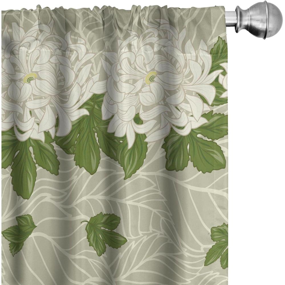 imageAmbesonne Leafy Design Curtains Darkened Jungle Inspirations Colorful Jumble Leaves Pattern Neutral Window Treatments 2 Panel Set for Living Room Bedroom Pair of 28 x 95 Seafoam Dark LavenderPale Green Fern Green