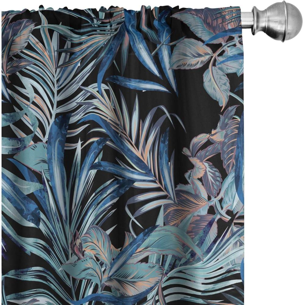 imageAmbesonne Leafy Design Curtains Darkened Jungle Inspirations Colorful Jumble Leaves Pattern Neutral Window Treatments 2 Panel Set for Living Room Bedroom Pair of 28 x 95 Seafoam Dark LavenderSeafoam Dark Lavender