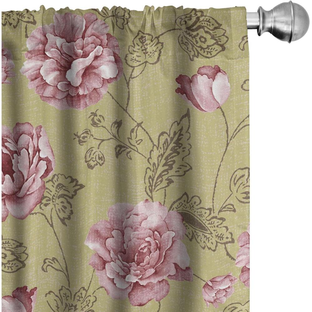 imageAmbesonne Leafy Design Curtains Darkened Jungle Inspirations Colorful Jumble Leaves Pattern Neutral Window Treatments 2 Panel Set for Living Room Bedroom Pair of 28 x 95 Seafoam Dark LavenderPale Maroon and Camel