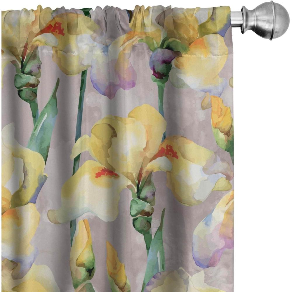 imageAmbesonne Pink Roses Curtains Romantic Spring Garden Blooming Flowers Nature Art Valentine Blossom Window Treatments 2 Panel Set for Living Room Bedroom Pair of 28 x 84 Magenta Blush KhakiPurple Grey and Mustard