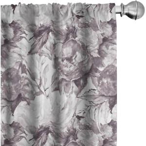 Ambesonne Flowers Boho Curtains, Dreamy Vibes Rose Pattern with Neutral Colors Springtime Garden Drawing, Window Treatments 2 Panel Set for Living Room Bedroom, Pair of – 28″ x 63″, Burnt Sienna Rose(Purpleblue Off White)