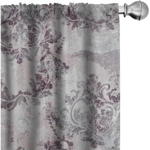Ambesonne Flowers Boho Curtains, Dreamy Vibes Rose Pattern with Neutral Colors Springtime Garden Drawing, Window Treatments 2 Panel Set for Living Room Bedroom, Pair of – 28″ x 63″, Burnt Sienna Rose(Purpleblue Eggplant)