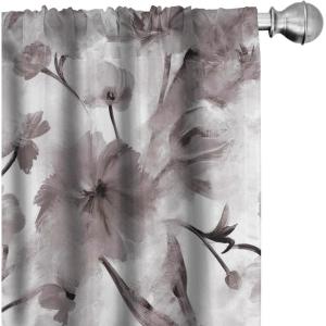 Ambesonne Flowers Boho Curtains, Dreamy Vibes Rose Pattern with Neutral Colors Springtime Garden Drawing, Window Treatments 2 Panel Set for Living Room Bedroom, Pair of – 28″ x 63″, Burnt Sienna Rose(Off White Purpleblue)