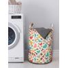 Ambesonne Hearts Laundry Bag, Oval Shapes with Heart in Retro Tones Valentines Day Birthday Theme Pattern, Hamper Basket with Handles Drawstring Closure for Laundromats, 13″ x 19″, Multicolor