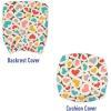 Ambesonne Hearts Office Chair Slipcover, Oval Shapes with Heart in Retro Tones Valentines Day Birthday Theme Pattern, Protective Stretch Decorative Fabric Cover, Multicolor