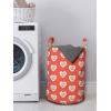 Ambesonne Love Laundry Bag, Hipster Hearts Pattern with Love You Texts Heart Shapes Valentines Day Theme, Hamper Basket with Handles Drawstring Closure for Laundromats, 13″ x 19″, Vermilion Multicolor