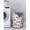 Ambesonne Love Laundry Bag, Romantic Sketch Style Hearts Lovers Valentines Birthday Childish Pattern, Hamper Basket with Handles Drawstring Closure for Laundromats, 13″ x 19″, Grey White Hot Pink