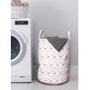 Ambesonne Modern Laundry Bag, Love Theme Romantic Repetitive Pattern of Hearts in Monochrome Style Valentine’s Day, Hamper Basket with Handles Drawstring Closure for Laundromats, 13″ x 19″, Pink White
