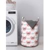 Ambesonne Romantic Laundry Bag, Valentine’s Day Hearts Along XOXO Letters Love Themed Teenage Birthday, Hamper Basket with Handles Drawstring Closure for Laundromats, 13″ x 19″, Pale Pink and White