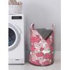 Ambesonne Romantic Laundry Bag, Valentine’s Day Rose Blossoms and Leaves in Repetitive Pattern Image, Hamper Basket with Handles Drawstring Closure for Laundromats, 13″ x 19″, White Green Pastel Pink