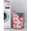 Ambesonne Romantic Laundry Bag, Valentine’s Day Style Rose Composition Love in Pastel Colors, Hamper Basket with Handles Drawstring Closure for Laundromats, 13″ x 19″, Aqua Dark Coral Beige