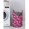 Ambesonne Rose Laundry Bag, Blossoming Romantic Valentines Day Themed Flowers Feminine Style Blooms, Hamper Basket with Handles Drawstring Closure for Laundromats, 13″ x 19″, Magenta Peach and Green