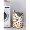 Ambesonne Valentine’s Day Laundry Bag, Abstract Colorful Nested Hearts on Plain Background Retro Romance, Hamper Basket with Handles Drawstring Closure for Laundromats, 13″ x 19″, White and Multicolor
