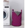Ambesonne Valentine’s Day Laundry Bag, Abstract Geometrical Graphic Rhombus Shaped Dots Little Heart Motifs, Hamper Basket with Handles Drawstring Closure for Laundromats, 13″ x 19″, Dark Magenta Pink