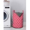 Ambesonne Valentine’s Day Laundry Bag, Illustration of Monochrome Triangles Forming Romantic Hearts, Hamper Basket with Handles Drawstring Closure for Laundromats, 13″ x 19″, Dark Pink and Pale Pink