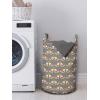 Ambesonne Valentine’s Day Laundry Bag, Love Birds and Hearts Kissing Romantic Animals Motif Repetition, Hamper Basket with Handles Drawstring Closure for Laundromats, 13″ x 19″, Apricot Red and Grey