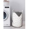 Ambesonne Valentine’s Day Laundry Bag, Streaks with Heart Motifs on The Edge Romantic Love Pattern, Hamper Basket with Handles Drawstring Closure for Laundromats, 13″ x 19″, Dark Coral and Dark Grey