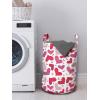 Ambesonne Valentines Laundry Bag, Doodle Hand Drawns Love and Affection with Many Patterns, Hamper Basket with Handles Drawstring Closure for Laundromats, 13″ x 19″, Pink Ruby Dried Rose