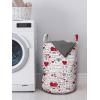 Ambesonne Vintage Valentine Laundry Bag, I Love You in Several Languages with Paint Drops and Hearts, Hamper Basket with Handles Drawstring Closure for Laundromats, 13″ x 19″, Vermilion Plum Off White