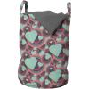 Ambesonne Romantic Laundry Bag, Valentine’s Day Pattern with Bullseye Circles Love Ornate Heart Shapes, Hamper Basket with Handles Drawstring Closure for Laundromats, 13″ x 19″, Multicolor