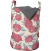 Ambesonne Romantic Laundry Bag, Valentine’s Day Style Rose Composition Love in Pastel Colors, Hamper Basket with Handles Drawstring Closure for Laundromats, 13″ x 19″, Aqua Dark Coral Beige
