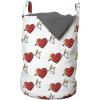 Ambesonne Romantic Laundry Bag, Valentine’s Hearts Lovers Heartbroken Amour Graphic on Plain Backdrop, Hamper Basket with Handles Drawstring Closure for Laundromats, 13″ x 19″, Vermilion Pale Orange