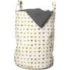 Ambesonne Romantic Laundry Bag, Watercolor Golden Yellow Toned Hearts Lovers Valentines Day Design Pattern, Hamper Basket with Handles Drawstring Closure for Laundromats, 13″ x 19″, Pale Coffee White