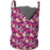 Ambesonne Rose Laundry Bag, Blossoming Romantic Valentines Day Themed Flowers Feminine Style Blooms, Hamper Basket with Handles Drawstring Closure for Laundromats, 13″ x 19″, Magenta Peach and Green