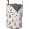 Ambesonne Valentines Day Laundry Bag, Couples in Various Poses Lovers Proposing Kissing Strolling Vintage Style, Hamper Basket with Handles Drawstring Closure for Laundromats, 13″ x 19″, Multicolor