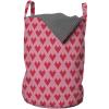 Ambesonne Valentine’s Day Laundry Bag, Illustration of Monochrome Triangles Forming Romantic Hearts, Hamper Basket with Handles Drawstring Closure for Laundromats, 13″ x 19″, Dark Pink and Pale Pink
