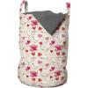 Ambesonne Valentine’s Day Laundry Bag, Print of Heart Shaped Balloons Flying Up with Mini Hearts, Hamper Basket with Handles Drawstring Closure for Laundromats, 13″ x 19″, Eggshell Vermilion