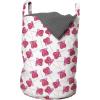 Ambesonne Valentine’s Day Laundry Bag, Romantic Style Watercolor Design Heart Shaped Lollipops with Bows, Hamper Basket with Handles Drawstring Closure for Laundromats, 13″ x 19″, White and Multicolor