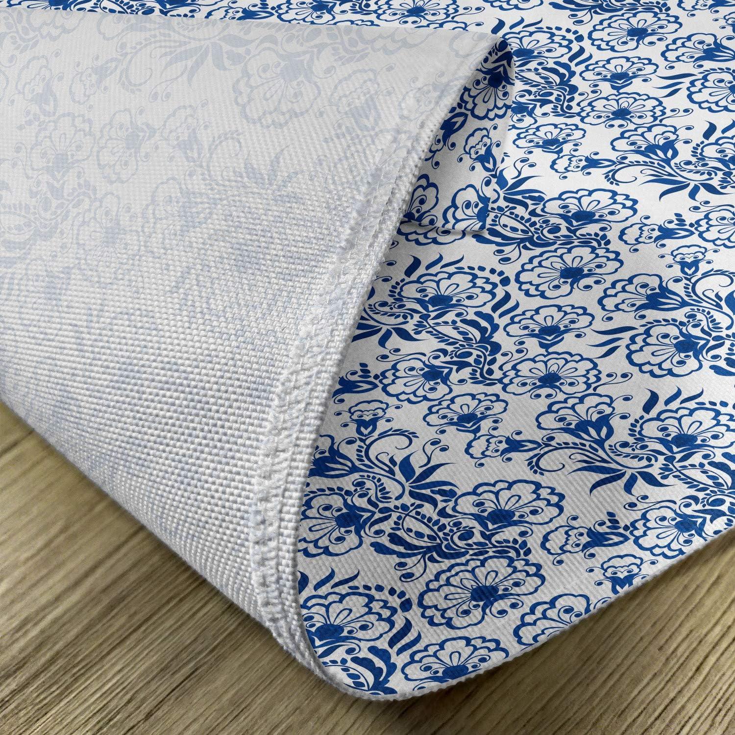 imageAmbesonne Blue Place Mats Set of 4 Delicate Spring Season Themed Floral Pattern in Traditional Gzhel Look Print Washable Fabric Placemats for Dining Table Standard Size Cobalt Blue White