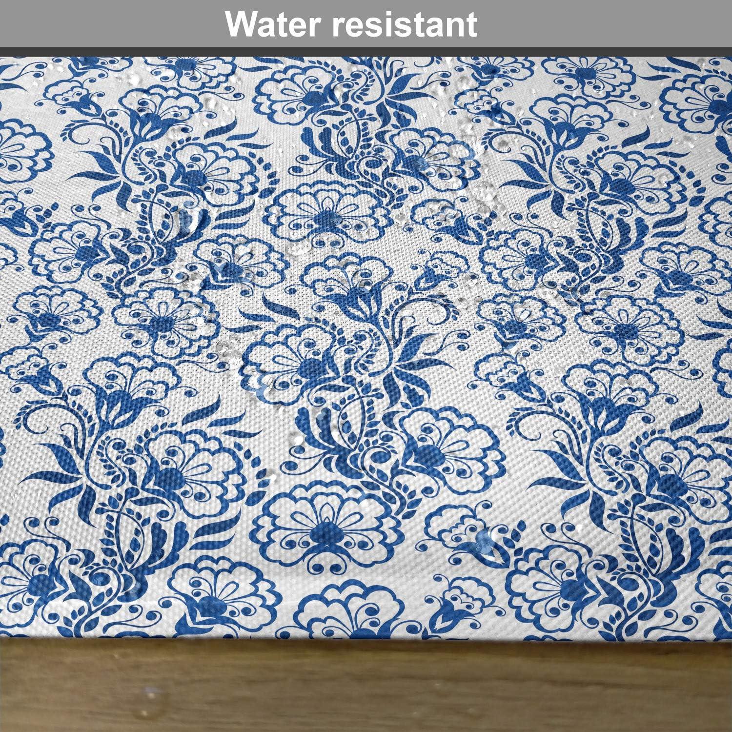 imageAmbesonne Blue Place Mats Set of 4 Delicate Spring Season Themed Floral Pattern in Traditional Gzhel Look Print Washable Fabric Placemats for Dining Table Standard Size Cobalt Blue White