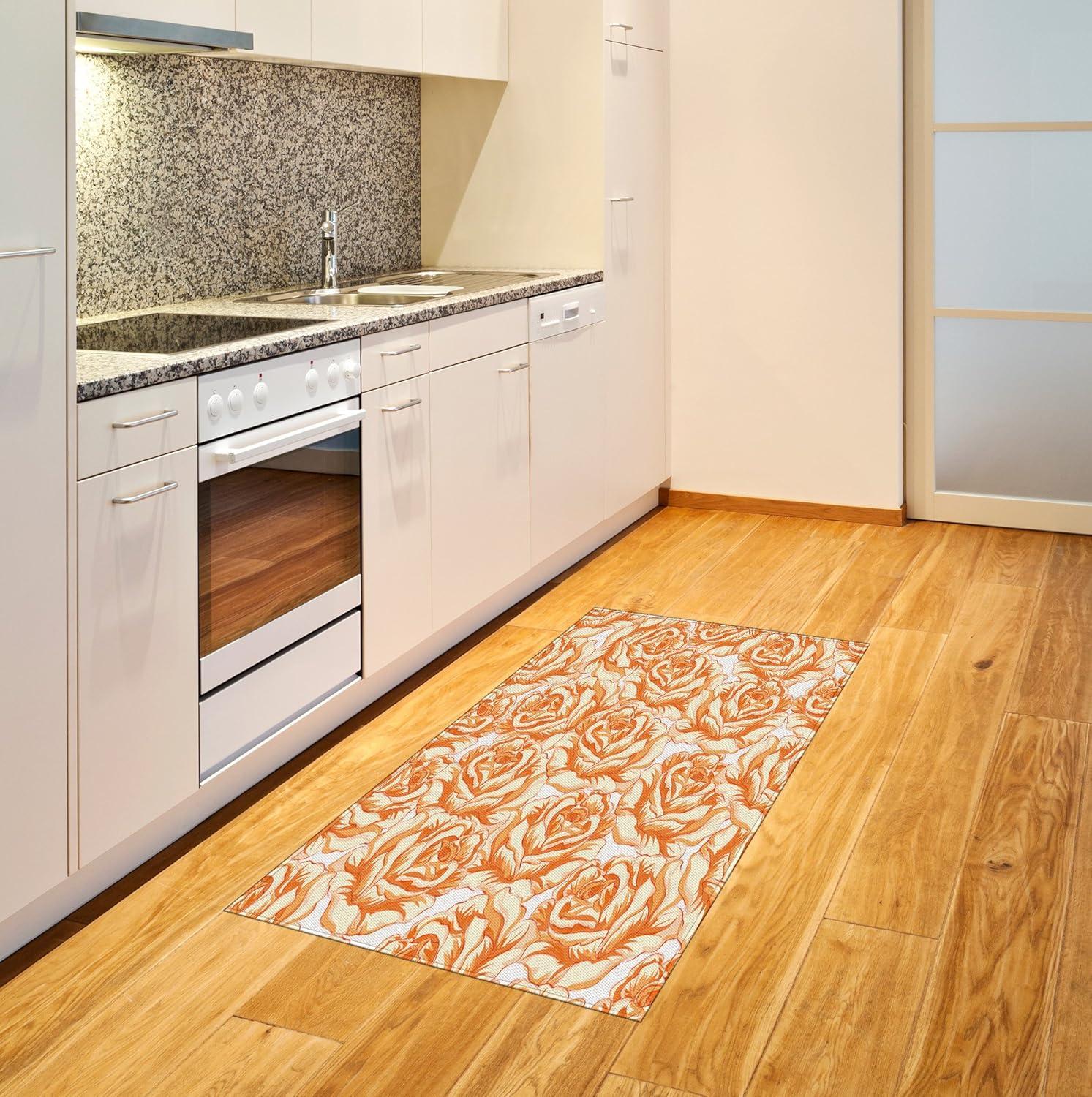 imageAmbesonne Burnt Orange Area Rug Romantic Rose Bouquet in Warm Tones Valentines Day Love Flowers Flat Woven Accent Rug for Living Room Bedroom Dining Room 2 6 x 5 Burnt Orange Pale Orange