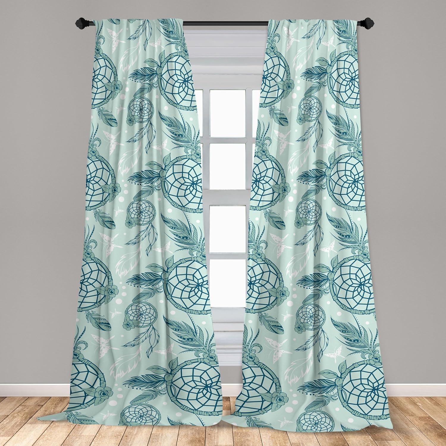 imageAmbesonne Floral Curtains Romantic Valentines Day Theme Overlapping Simplistic Rose Flowers Art Window Treatments 2 Panel Set for Living Room Bedroom Pair of 28 x 84 Pale Salmon and BlushPale Teal and Almond Green