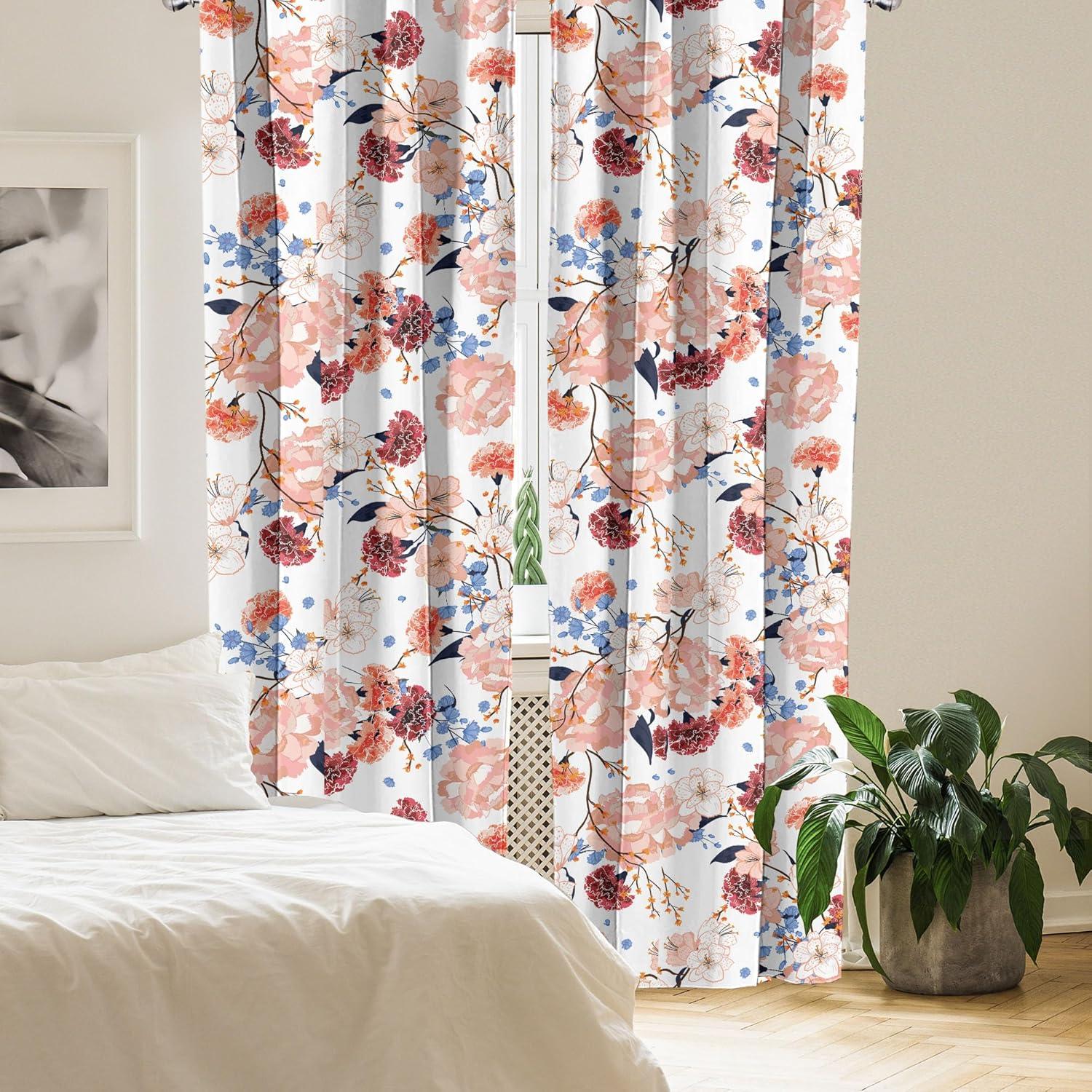 imageAmbesonne Floral Curtains Romantic Valentines Day Theme Overlapping Simplistic Rose Flowers Art Window Treatments 2 Panel Set for Living Room Bedroom Pair of 28 x 84 Pale Salmon and BlushLavender Blue and Pale Salmon