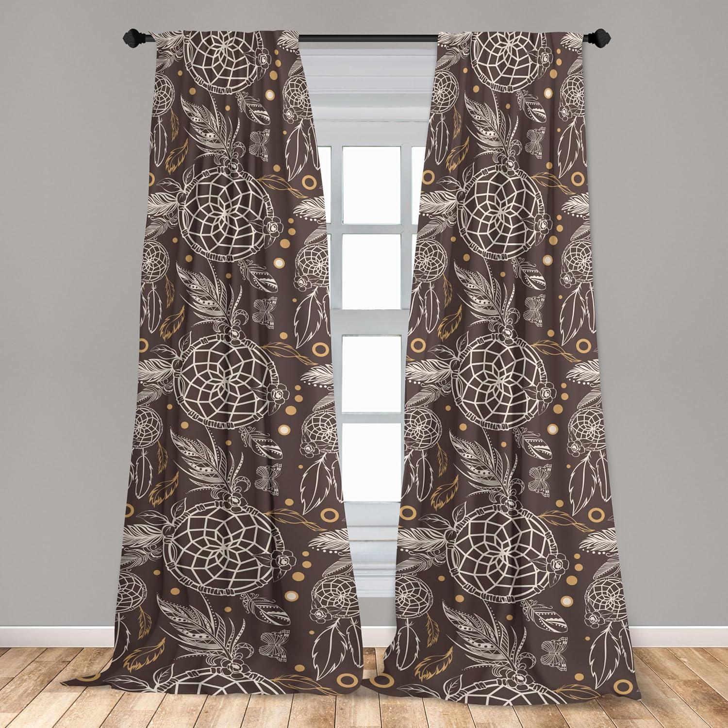 imageAmbesonne Floral Curtains Romantic Valentines Day Theme Overlapping Simplistic Rose Flowers Art Window Treatments 2 Panel Set for Living Room Bedroom Pair of 28 x 84 Pale Salmon and BlushDark Taupe and Sand Brown