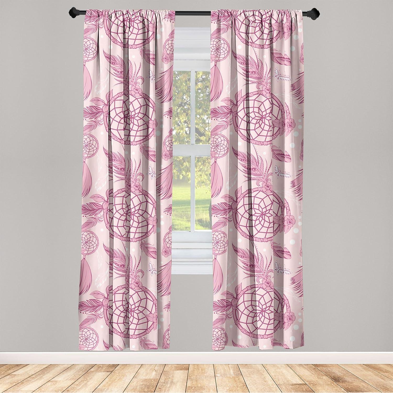 imageAmbesonne Floral Curtains Romantic Valentines Day Theme Overlapping Simplistic Rose Flowers Art Window Treatments 2 Panel Set for Living Room Bedroom Pair of 28 x 84 Pale Salmon and BlushPale Pink Blush and White