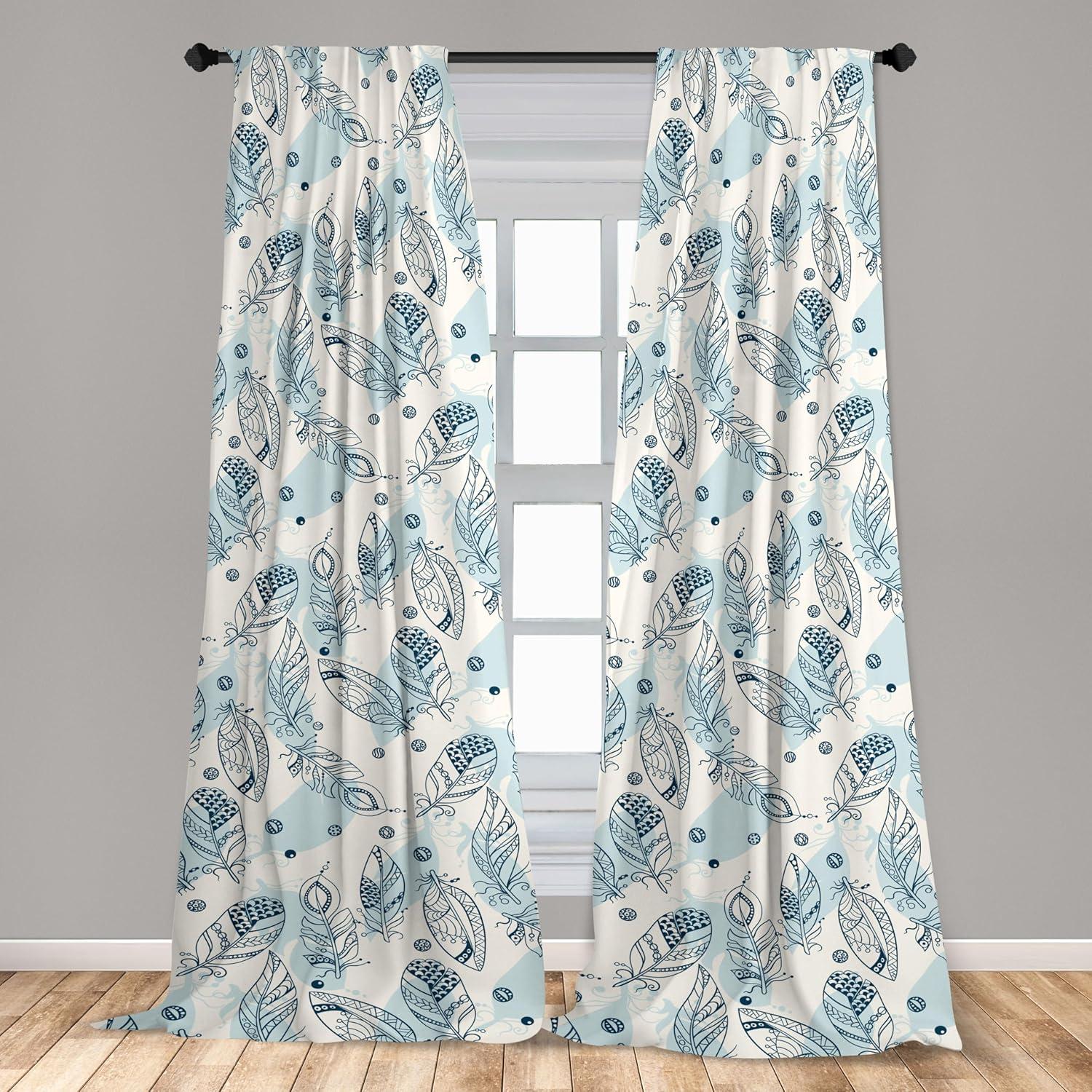 imageAmbesonne Floral Curtains Romantic Valentines Day Theme Overlapping Simplistic Rose Flowers Art Window Treatments 2 Panel Set for Living Room Bedroom Pair of 28 x 84 Pale Salmon and BlushPale Cadet Blue and White