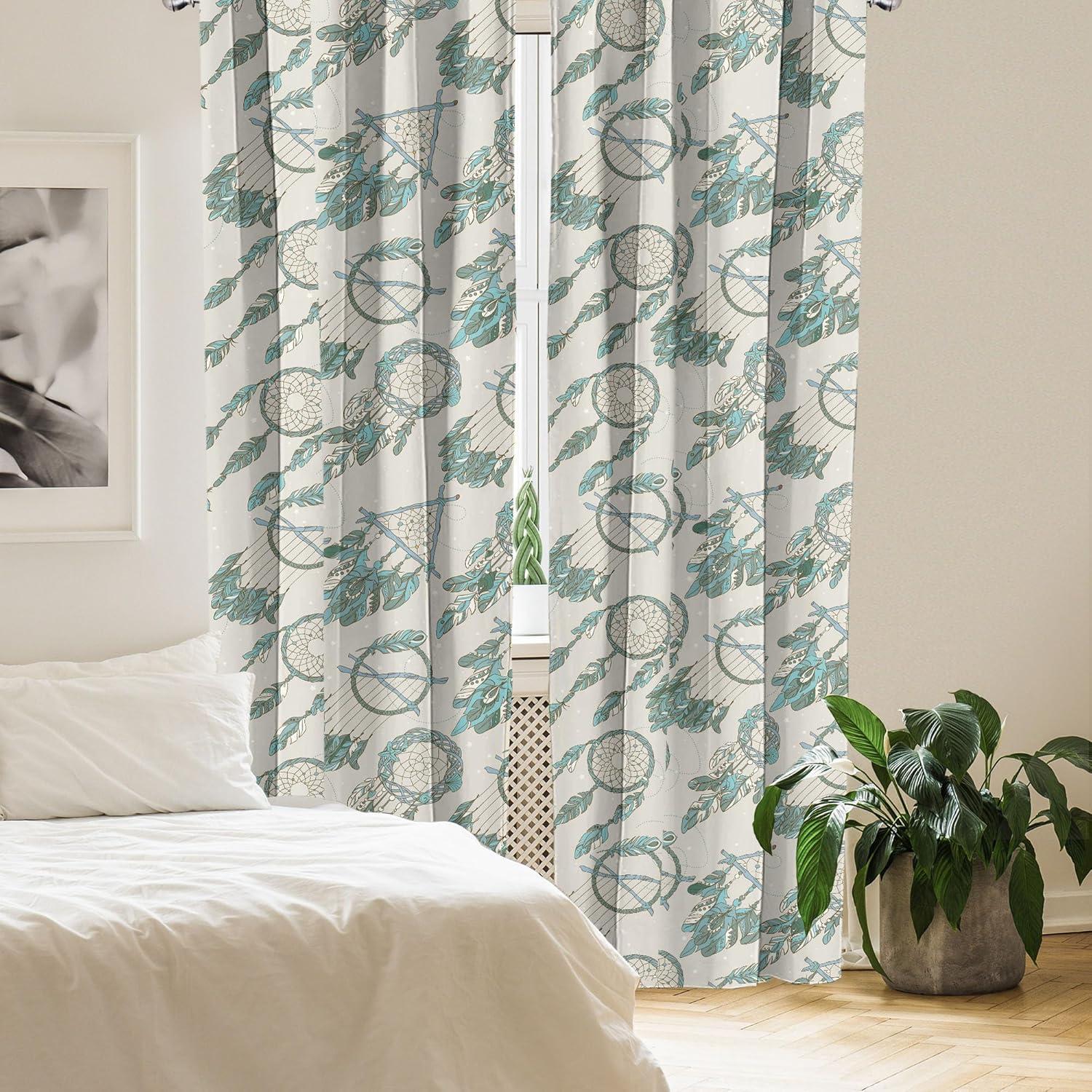 imageAmbesonne Floral Curtains Romantic Valentines Day Theme Overlapping Simplistic Rose Flowers Art Window Treatments 2 Panel Set for Living Room Bedroom Pair of 28 x 84 Pale Salmon and BlushPale Teal and Peacock Green