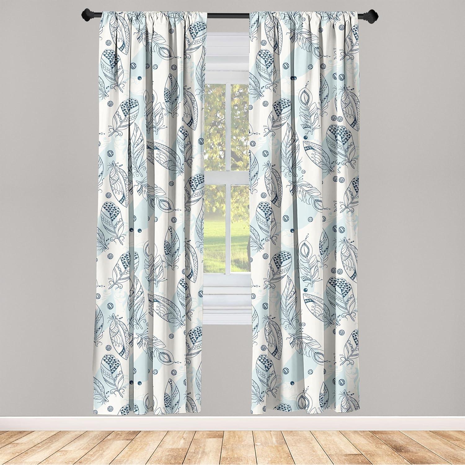 imageAmbesonne Floral Curtains Romantic Valentines Day Theme Overlapping Simplistic Rose Flowers Art Window Treatments 2 Panel Set for Living Room Bedroom Pair of 28 x 84 Pale Salmon and BlushPale Cadet Blue and White