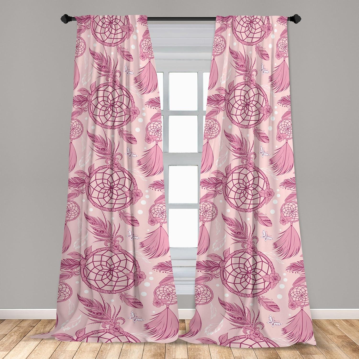 imageAmbesonne Floral Curtains Romantic Valentines Day Theme Overlapping Simplistic Rose Flowers Art Window Treatments 2 Panel Set for Living Room Bedroom Pair of 28 x 84 Pale Salmon and BlushPale Pink Blush and White