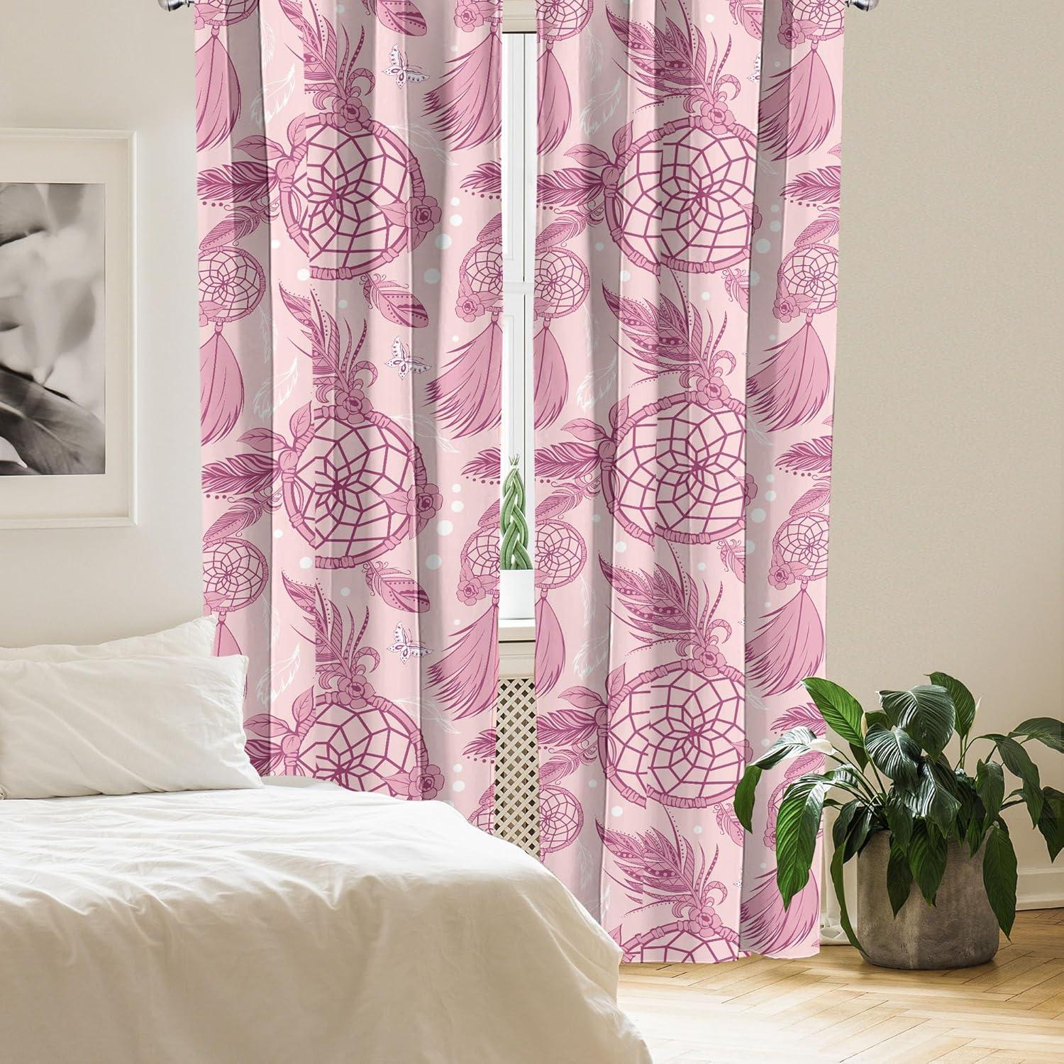 imageAmbesonne Floral Curtains Romantic Valentines Day Theme Overlapping Simplistic Rose Flowers Art Window Treatments 2 Panel Set for Living Room Bedroom Pair of 28 x 84 Pale Salmon and BlushPale Pink Blush and White