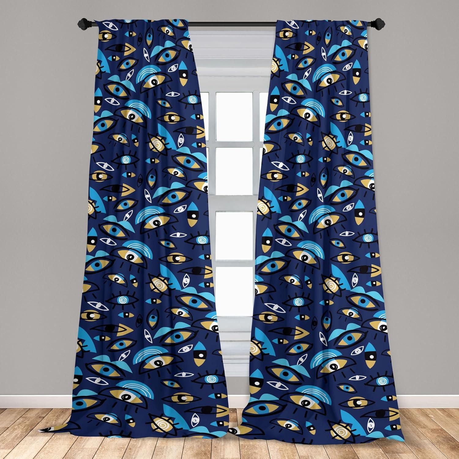 imageAmbesonne Floral Curtains Romantic Valentines Day Theme Overlapping Simplistic Rose Flowers Art Window Treatments 2 Panel Set for Living Room Bedroom Pair of 28 x 84 Pale Salmon and BlushDark Sky Blue and Mustard