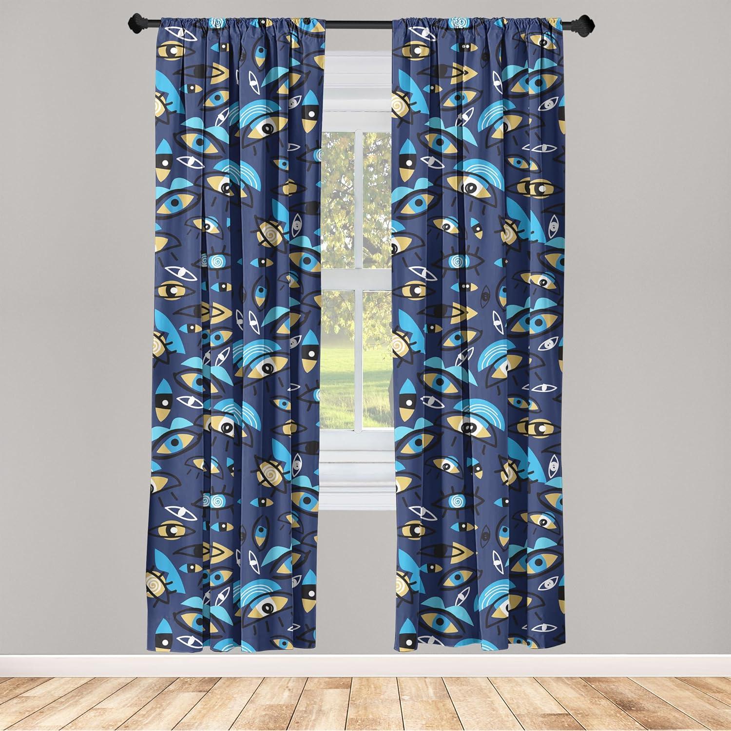 imageAmbesonne Floral Curtains Romantic Valentines Day Theme Overlapping Simplistic Rose Flowers Art Window Treatments 2 Panel Set for Living Room Bedroom Pair of 28 x 84 Pale Salmon and BlushDark Sky Blue and Mustard