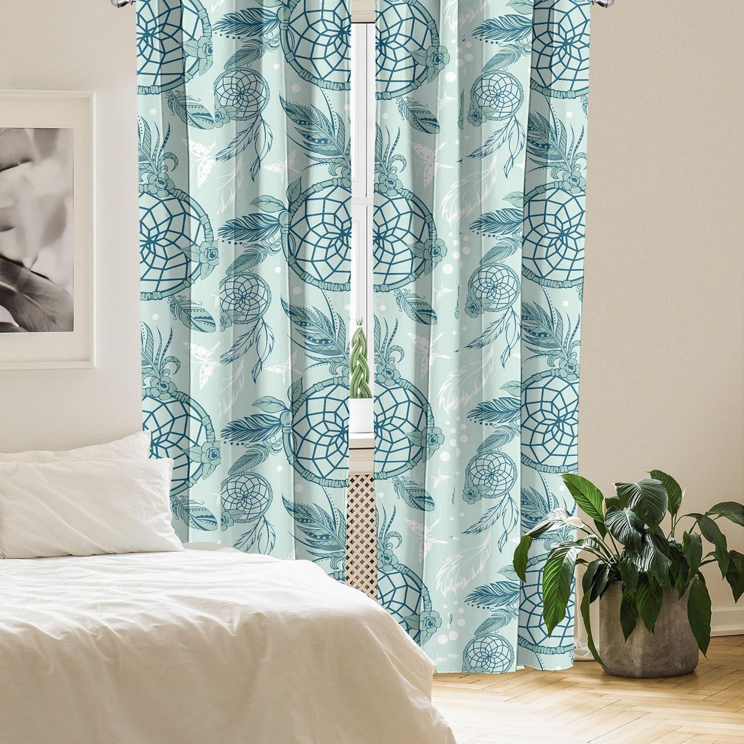imageAmbesonne Floral Curtains Romantic Valentines Day Theme Overlapping Simplistic Rose Flowers Art Window Treatments 2 Panel Set for Living Room Bedroom Pair of 28 x 84 Pale Salmon and BlushPale Teal and Almond Green