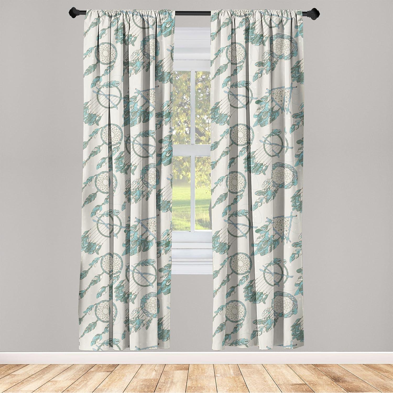 imageAmbesonne Floral Curtains Romantic Valentines Day Theme Overlapping Simplistic Rose Flowers Art Window Treatments 2 Panel Set for Living Room Bedroom Pair of 28 x 84 Pale Salmon and BlushPale Teal and Peacock Green