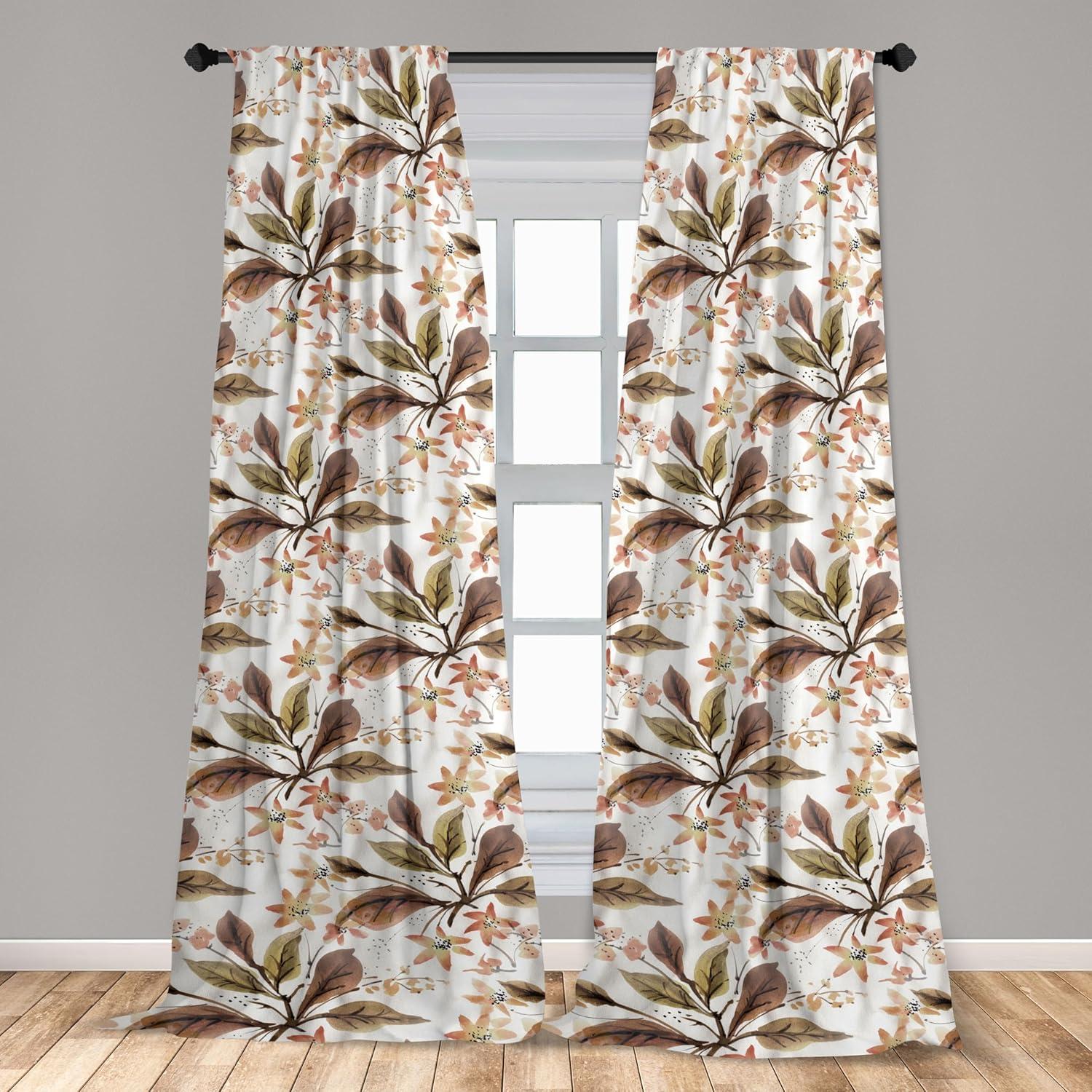 imageAmbesonne Floral Curtains Valentines Day Theme Grunge Style Repetitive Rose Flowers Abstract Window Treatments 2 Panel Set for Living Room Bedroom Pair of 28 x 84 Pale Fuchsia and SepiaBurnt Sienna Sand Brown
